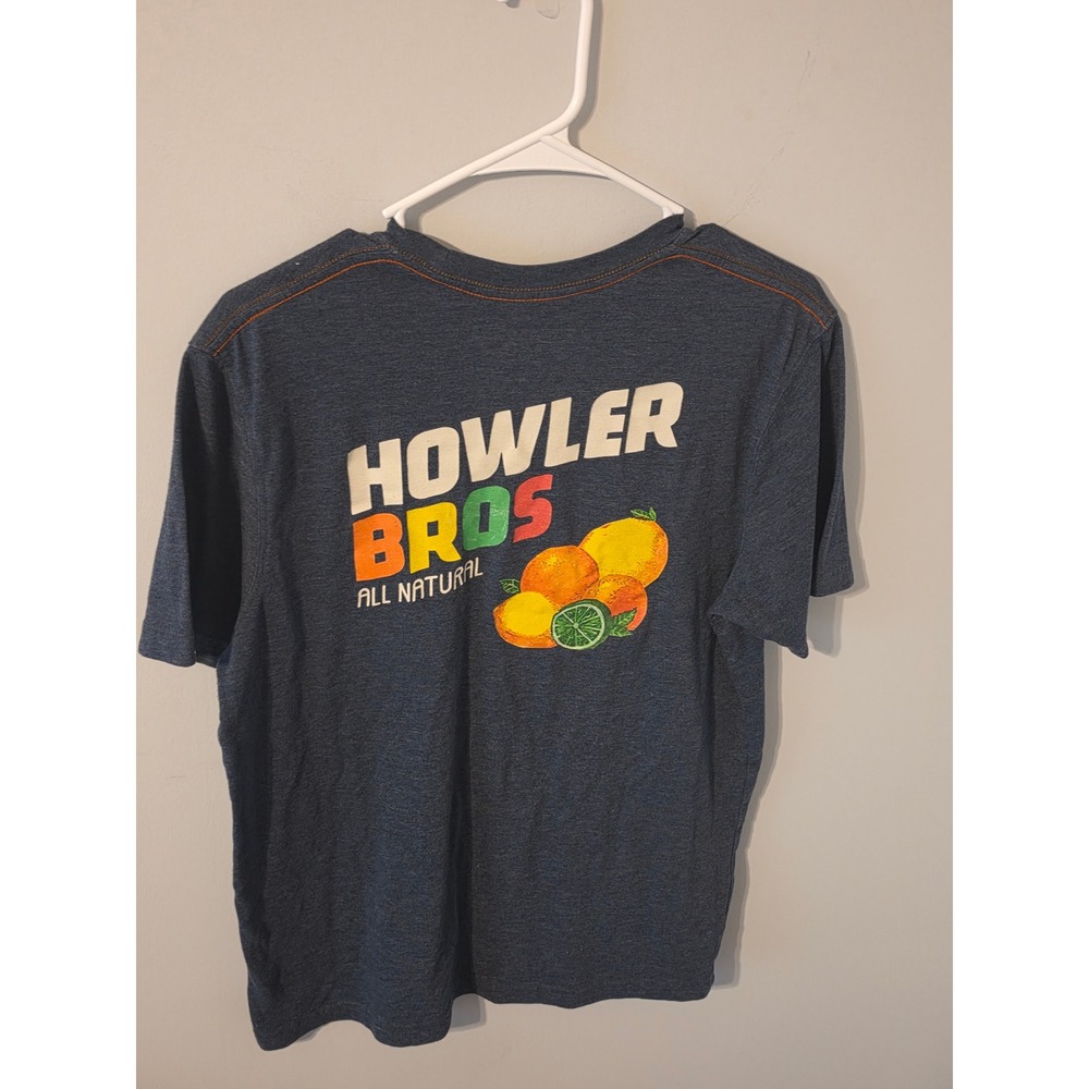 Howler Bros T-Shirt Mens Medium‎ Blue Excellent All Natural Fruit Graphic Surf
